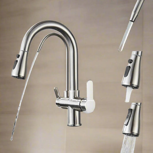 Kitchen Double-use Faucet ( hot and cold / dual-outlet / water purifier / three-in-one / pull-out )