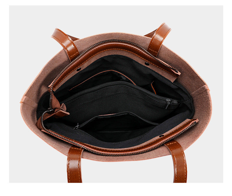 Large Capacity Genuine Leather Tote Bag