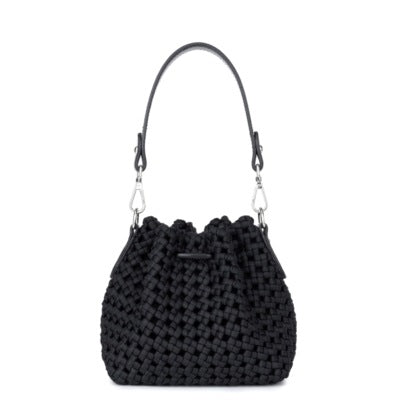 Adorable Silk Woven Bucket Bag