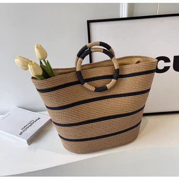 Chic and Charming Straw Woven Tote Bag