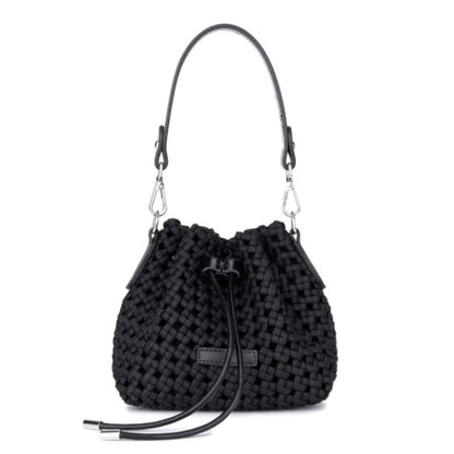 Adorable Silk Woven Bucket Bag