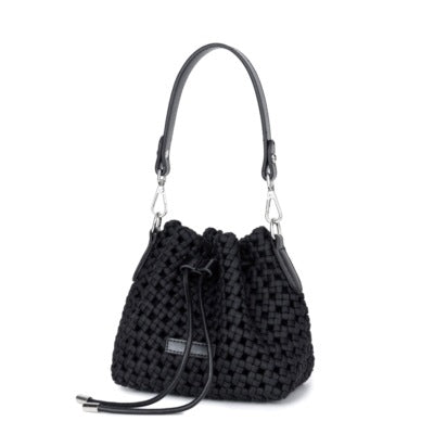 Adorable Silk Woven Bucket Bag