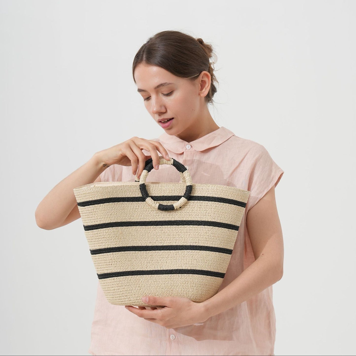 Chic and Charming Straw Woven Tote Bag