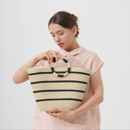 Chic and Charming Straw Woven Tote Bag