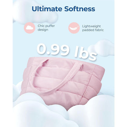 Quilted Puffy Bubble Tote Bag for Travel & Work