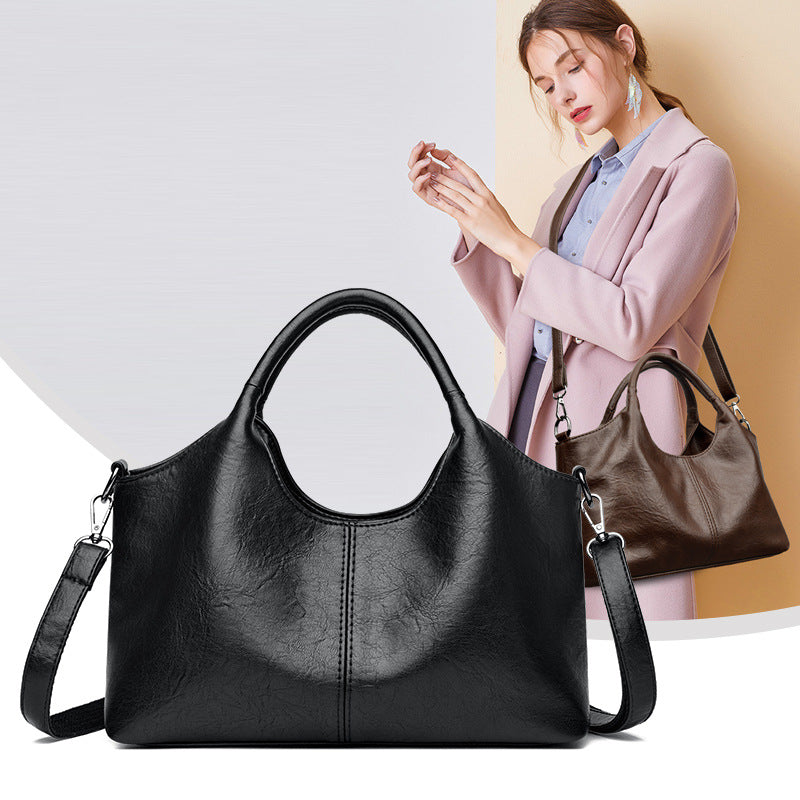 Elegant Leather Crossbody Tote Bag