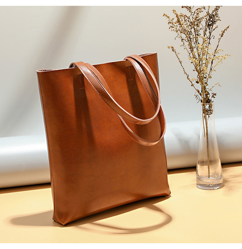 Large Capacity Genuine Leather Tote Bag