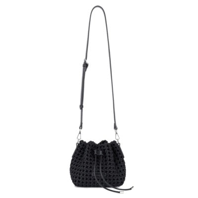 Adorable Silk Woven Bucket Bag