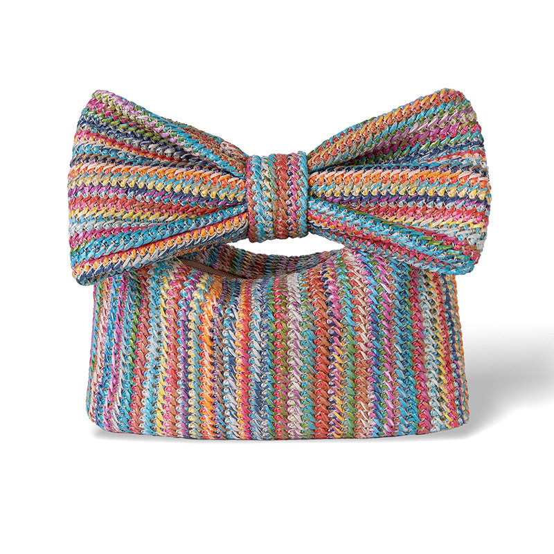 Adorable Bow-Shaped Straw Mini Clutch - Style & Charm in One!