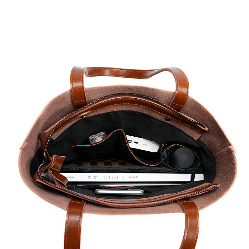 Large Capacity Genuine Leather Tote Bag